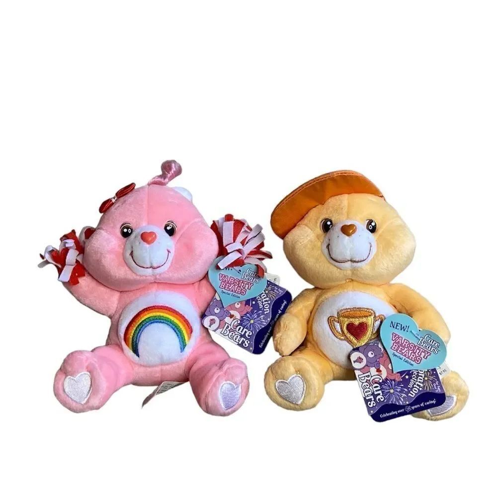 NWT Vtg 2005 Care Bears 7” Cheer Bear Celebration Collection Lot of 2